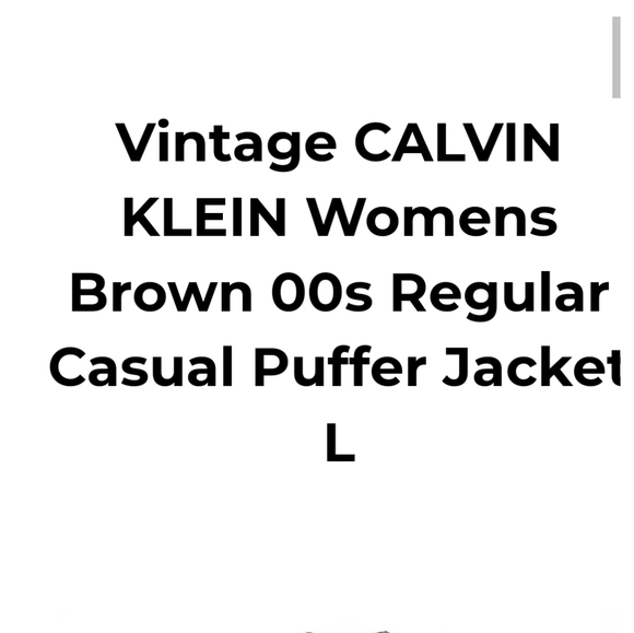 Calvin Klein women’s brown puffer jacket. Two front zip pockets. Size la… - Picture 5 of 15